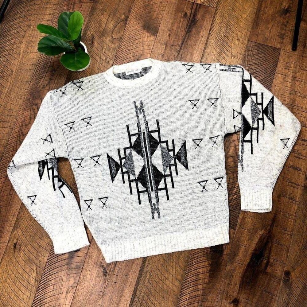 VINTAGE ugly grandpa sweater aztec L